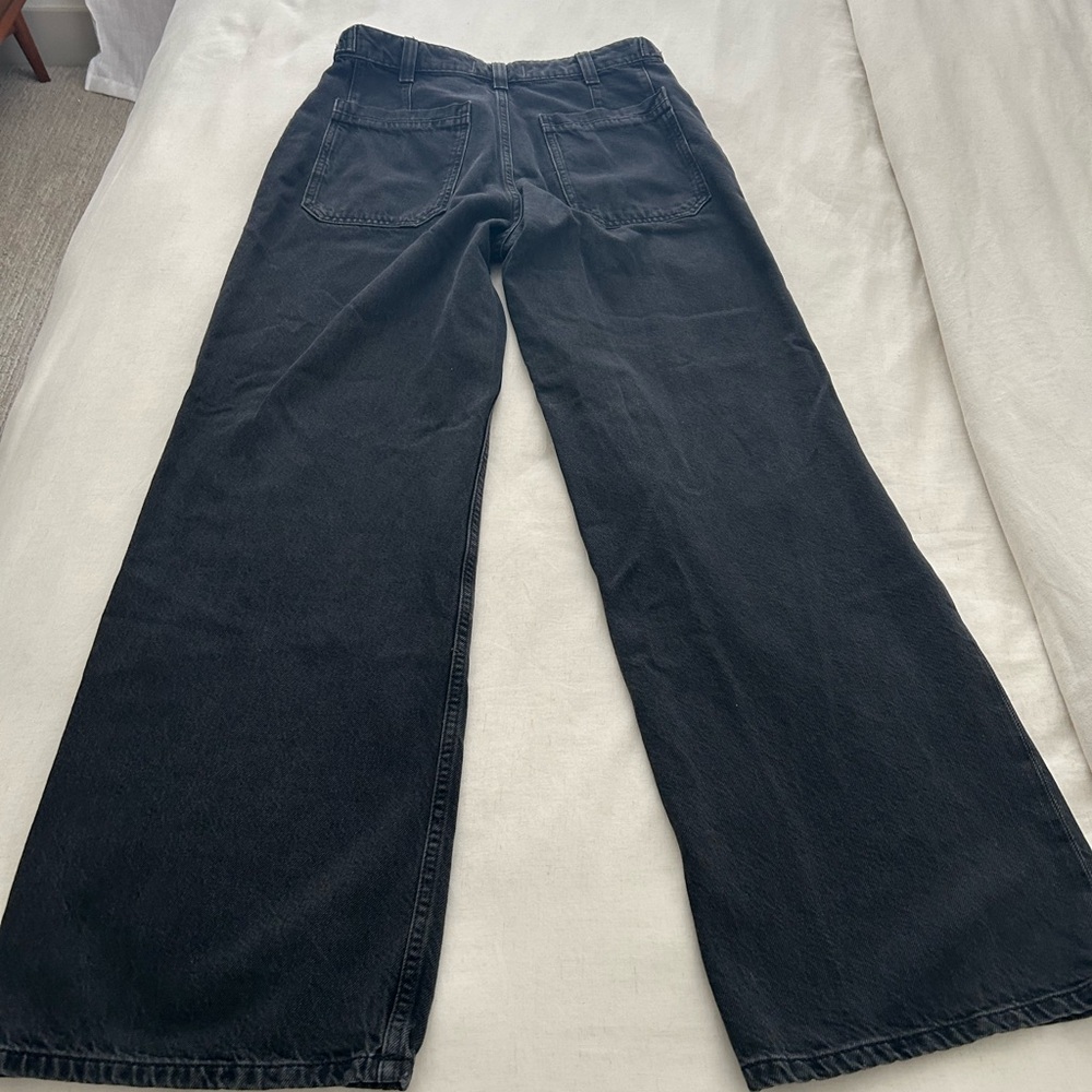 Free People Gray Wide Leg Denim Jeans